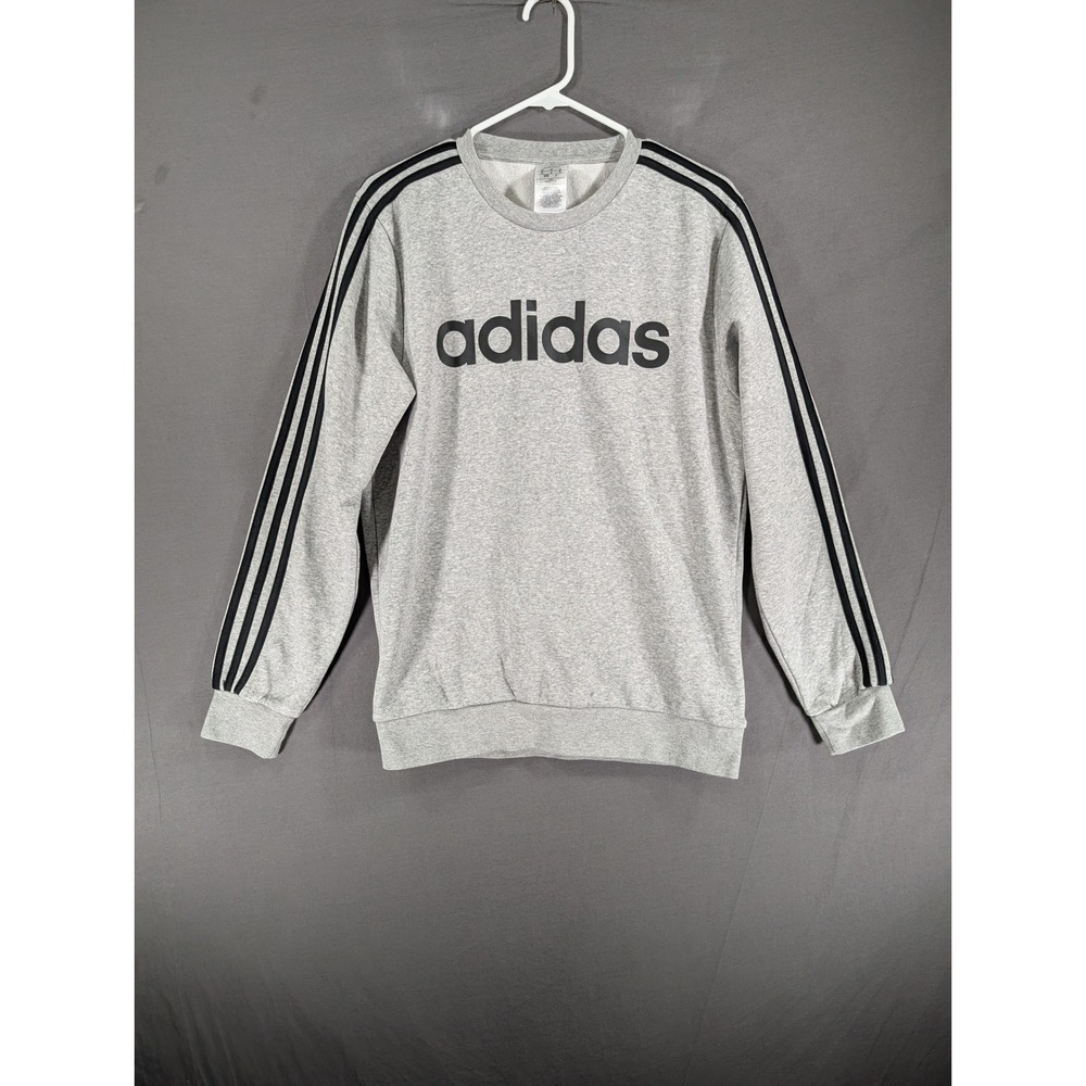 Adidas Mens Essentials 3-Stripes Crewneck Sweatshirt Gray Medium 5199